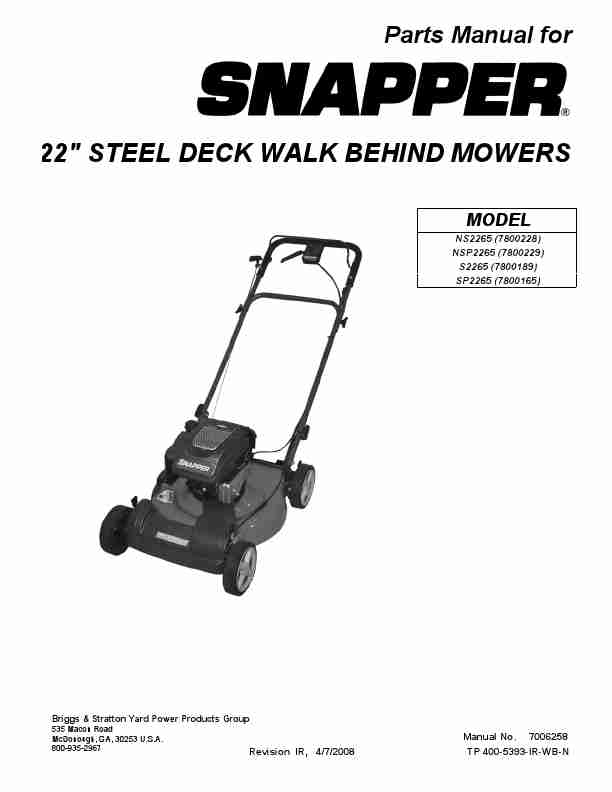 Snapper Lawn Mower NS2265-page_pdf